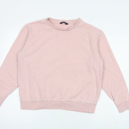 Marks and Spencer Womens Pink Cotton Pullover Sweatshirt Size M Pullover