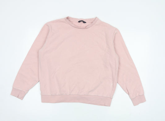 Marks and Spencer Womens Pink Cotton Pullover Sweatshirt Size M Pullover