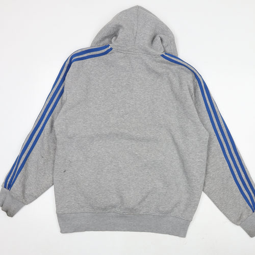 adidas Mens Grey Cotton Pullover Hoodie Size XL