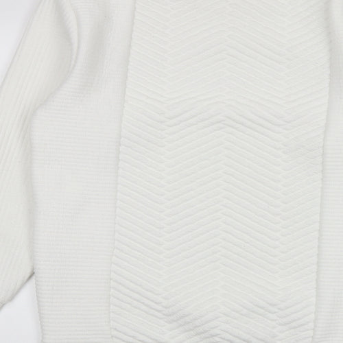 Zara Mens White Polyester Pullover Sweatshirt Size M
