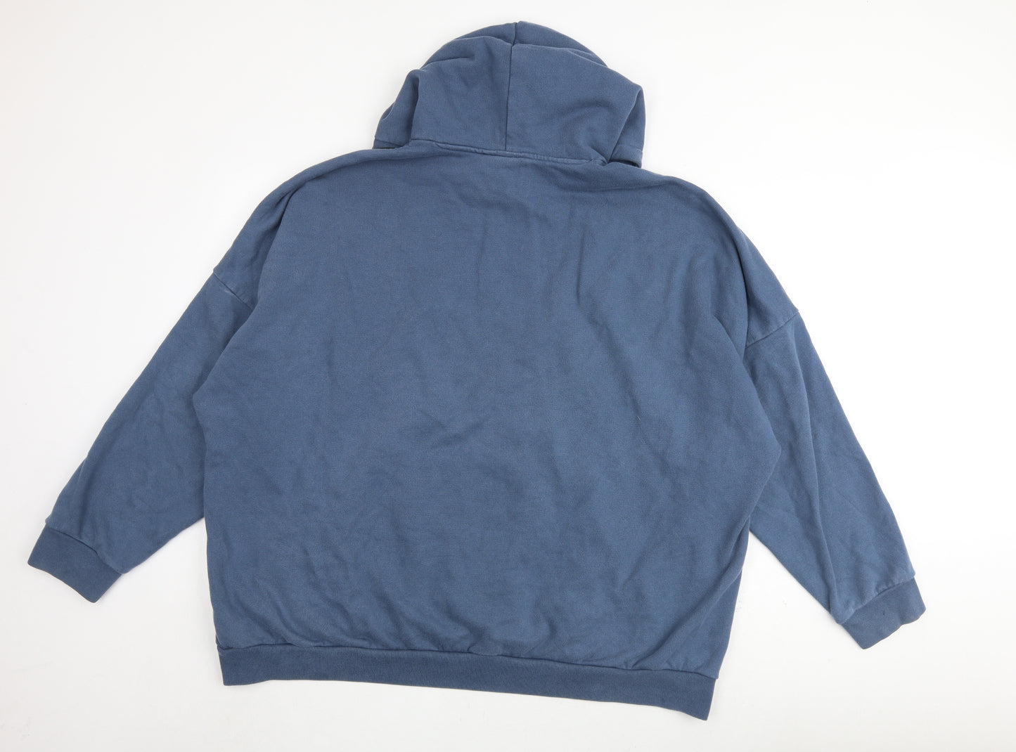 adidas Mens Blue Cotton Pullover Hoodie Size XL