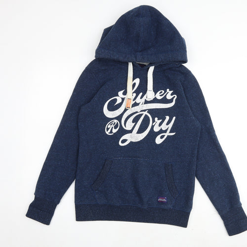 Superdry Mens Blue Cotton Pullover Hoodie Size M