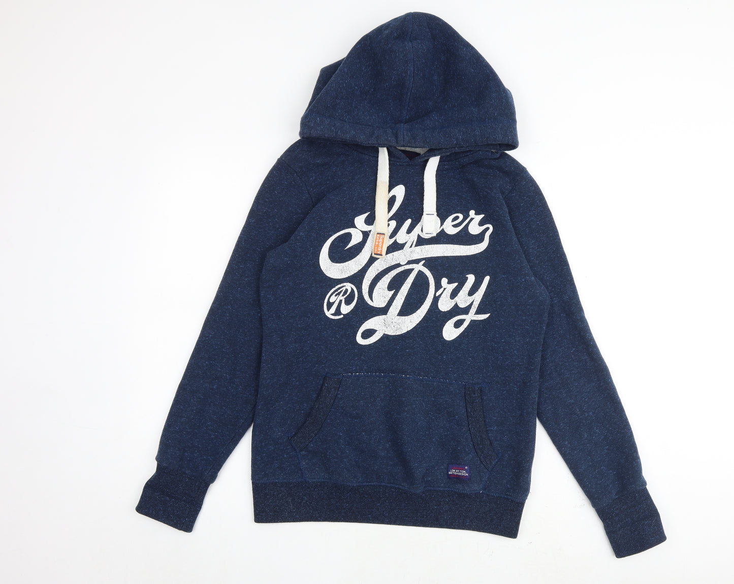 Superdry Mens Blue Cotton Pullover Hoodie Size M