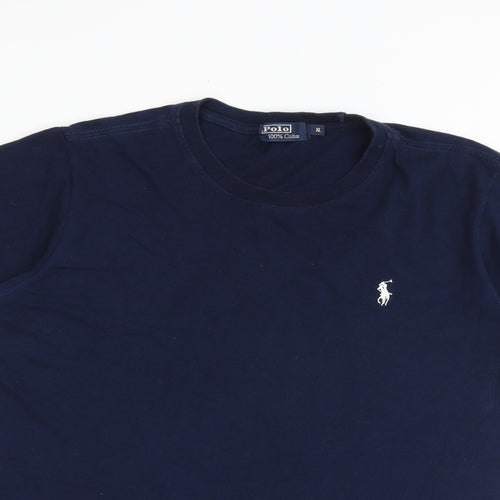 Polo Ralph Lauren Mens Blue Cotton T-Shirt Size XL Round Neck