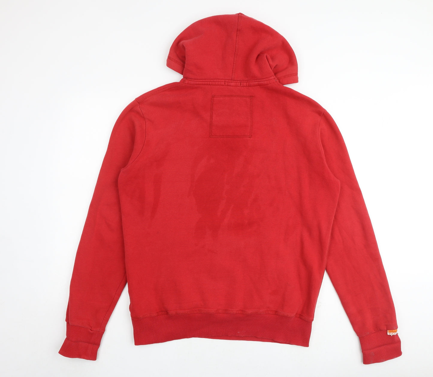 Superdry Mens Red Cotton Pullover Hoodie Size L