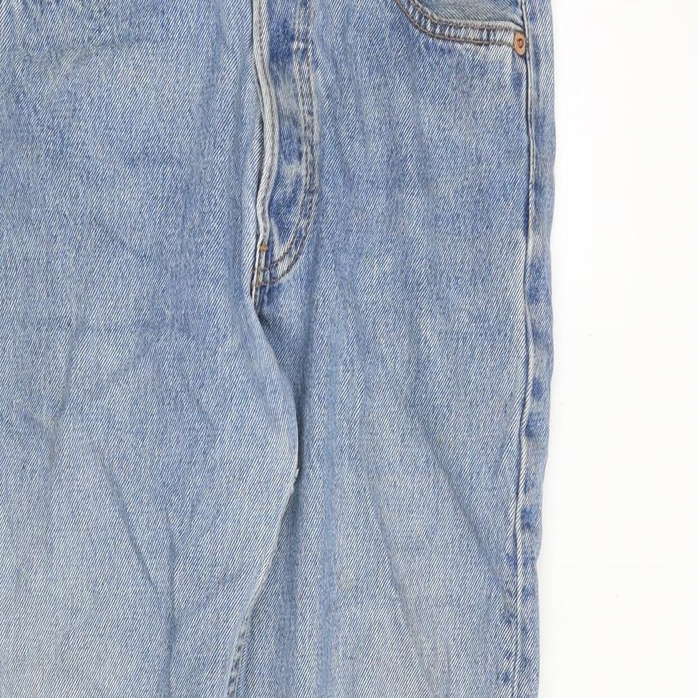Levi's Mens Blue Cotton Straight Jeans Size 28 in L30 in Regular Button