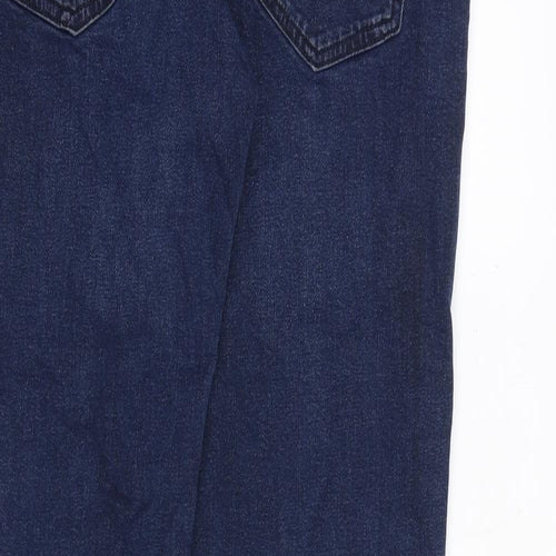 George Mens Blue Cotton Straight Jeans Size 34 in L34 in Regular Zip