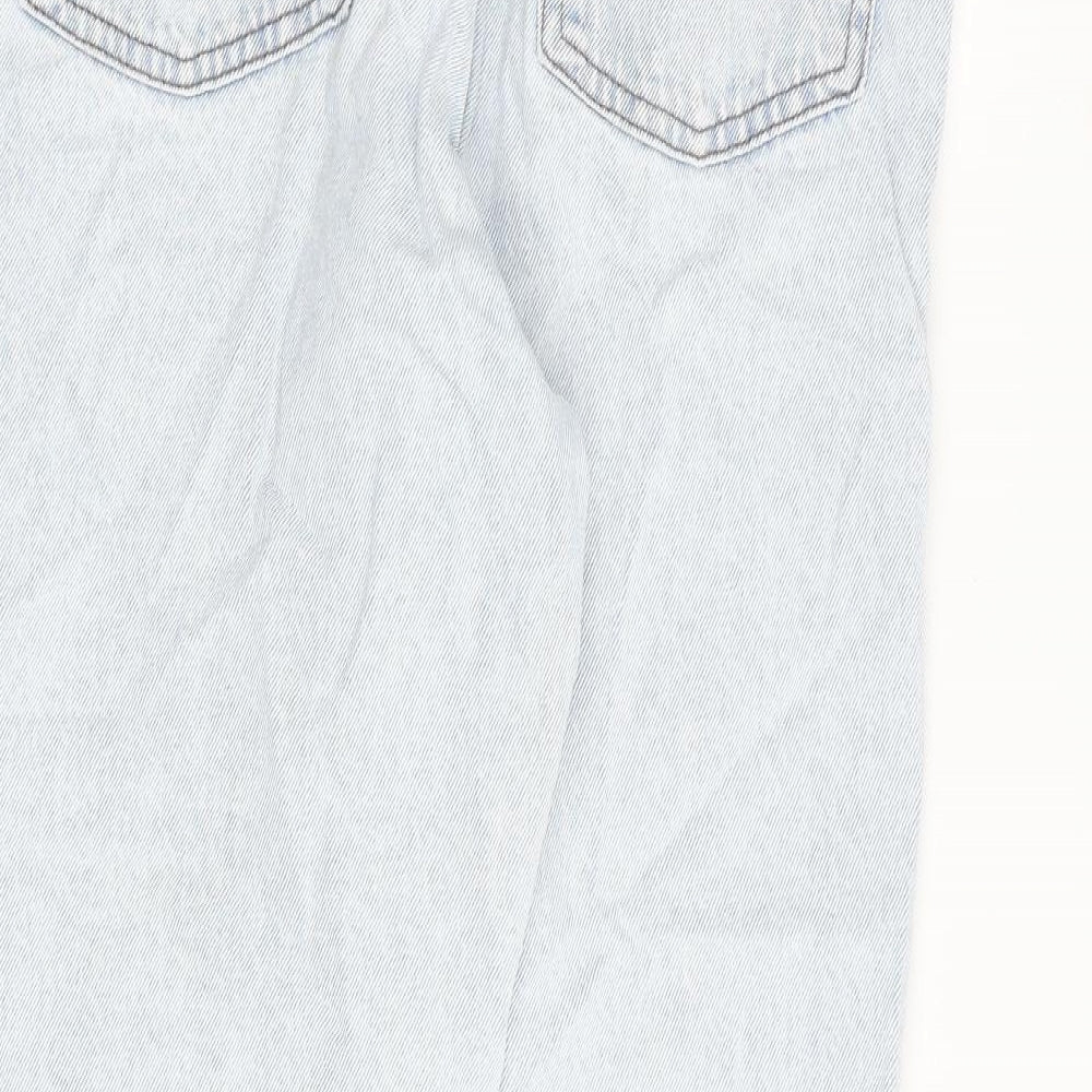 Denim & Co. Womens Blue Cotton Mom Jeans Size 10 L28 in Regular Zip