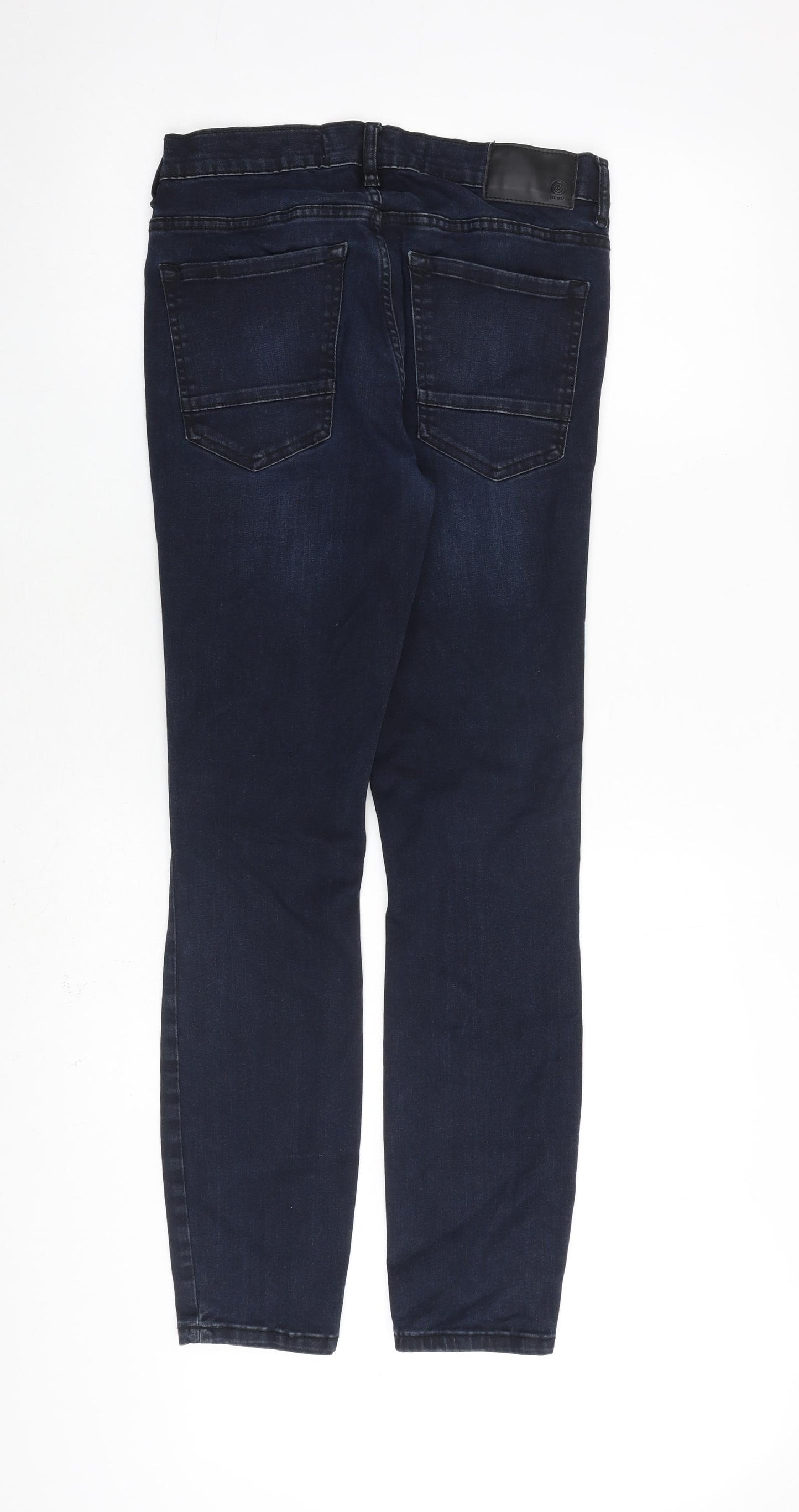 Burton Mens Blue Cotton Skinny Jeans Size 30 in L30 in Extra-Slim Zip