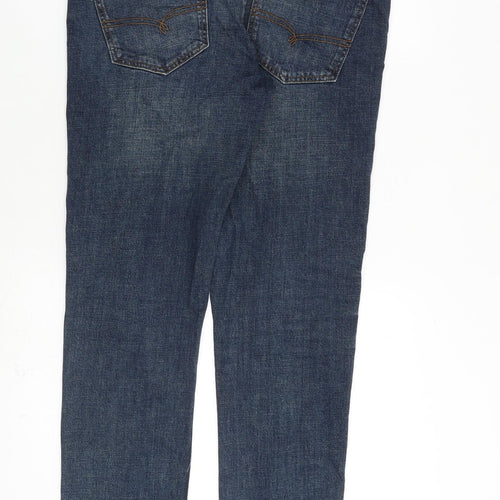NEXT Mens Blue Cotton Straight Jeans Size 32 in L34 in Slim Zip