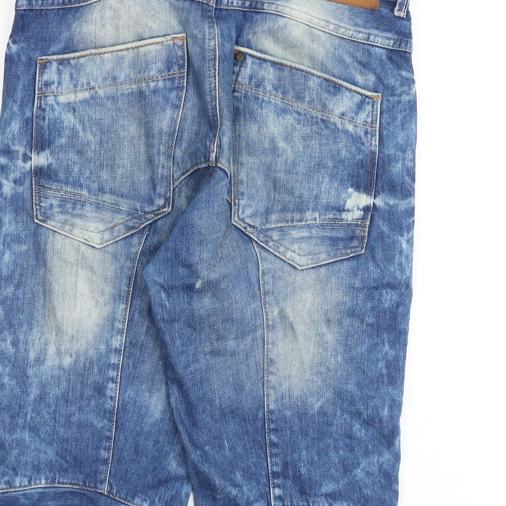 H&M Mens Blue Cotton Bermuda Shorts Size 32 in L16 in Regular Zip