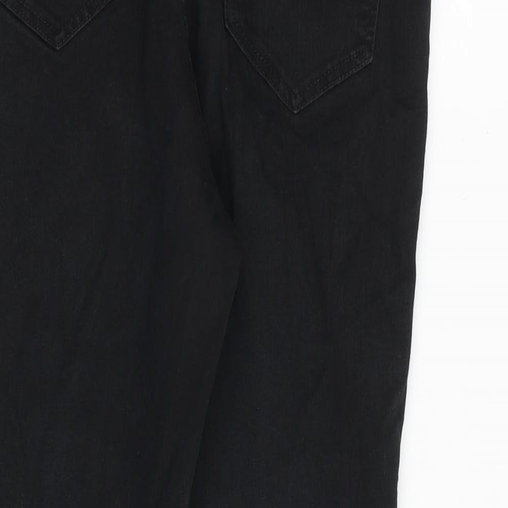 George Womens Black Cotton Straight Jeans Size 10 L24 in Slim Zip
