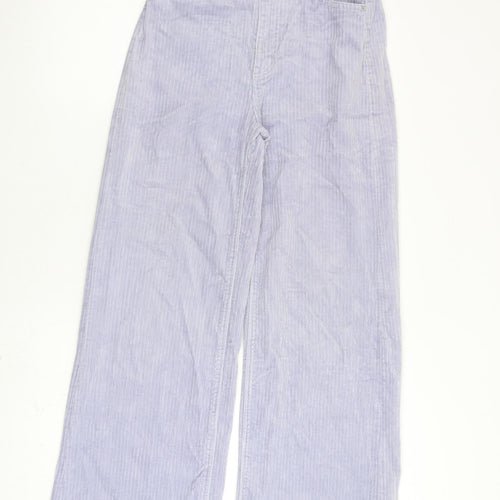 Weekday Womens Purple Cotton Trousers Size 8 L30 in Regular Zip