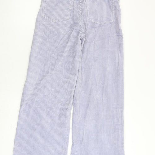Weekday Womens Purple Cotton Trousers Size 8 L30 in Regular Zip