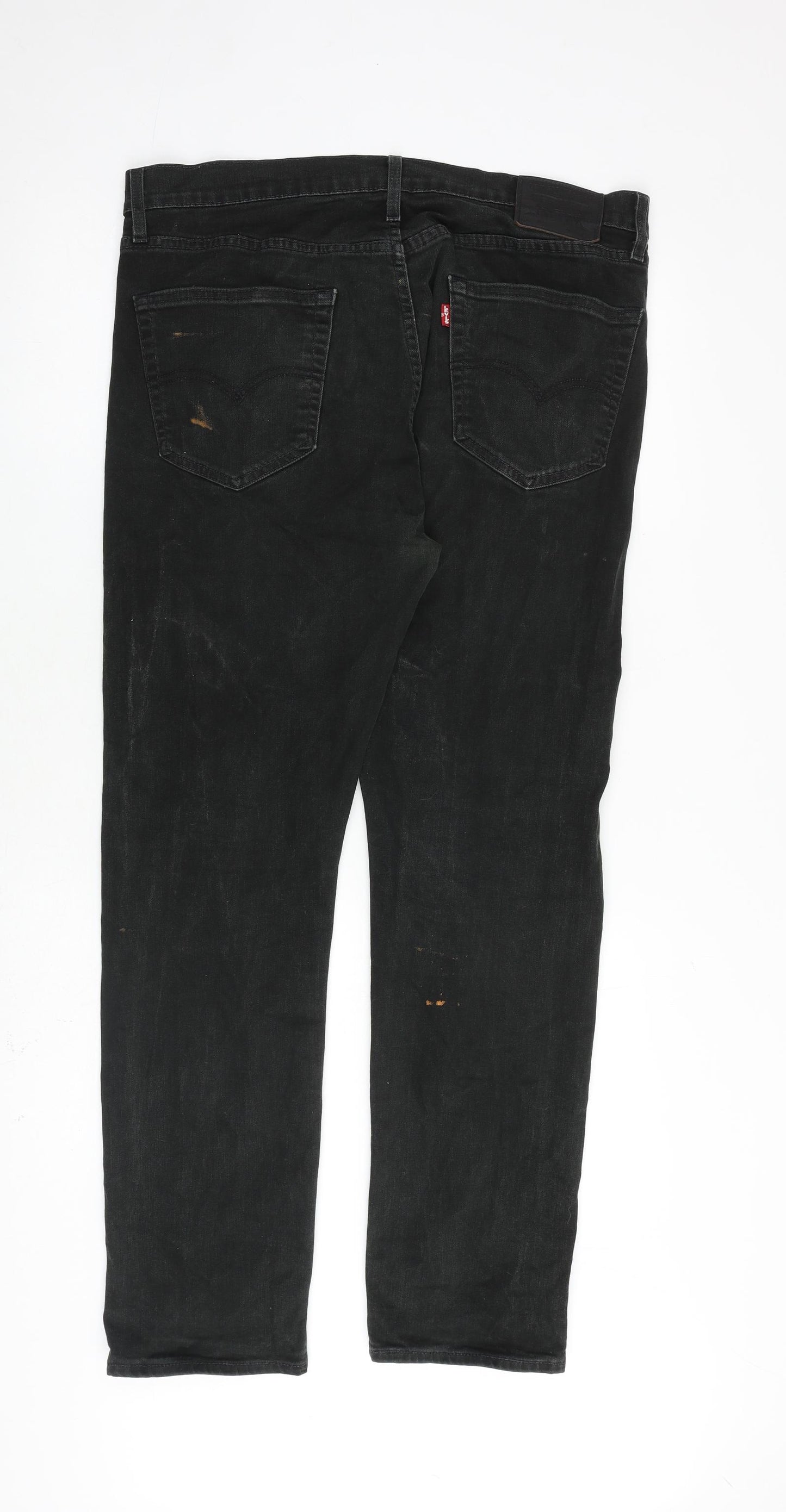 Levi's Mens Black Cotton Straight Jeans Size 34 in L32 in Regular Zip