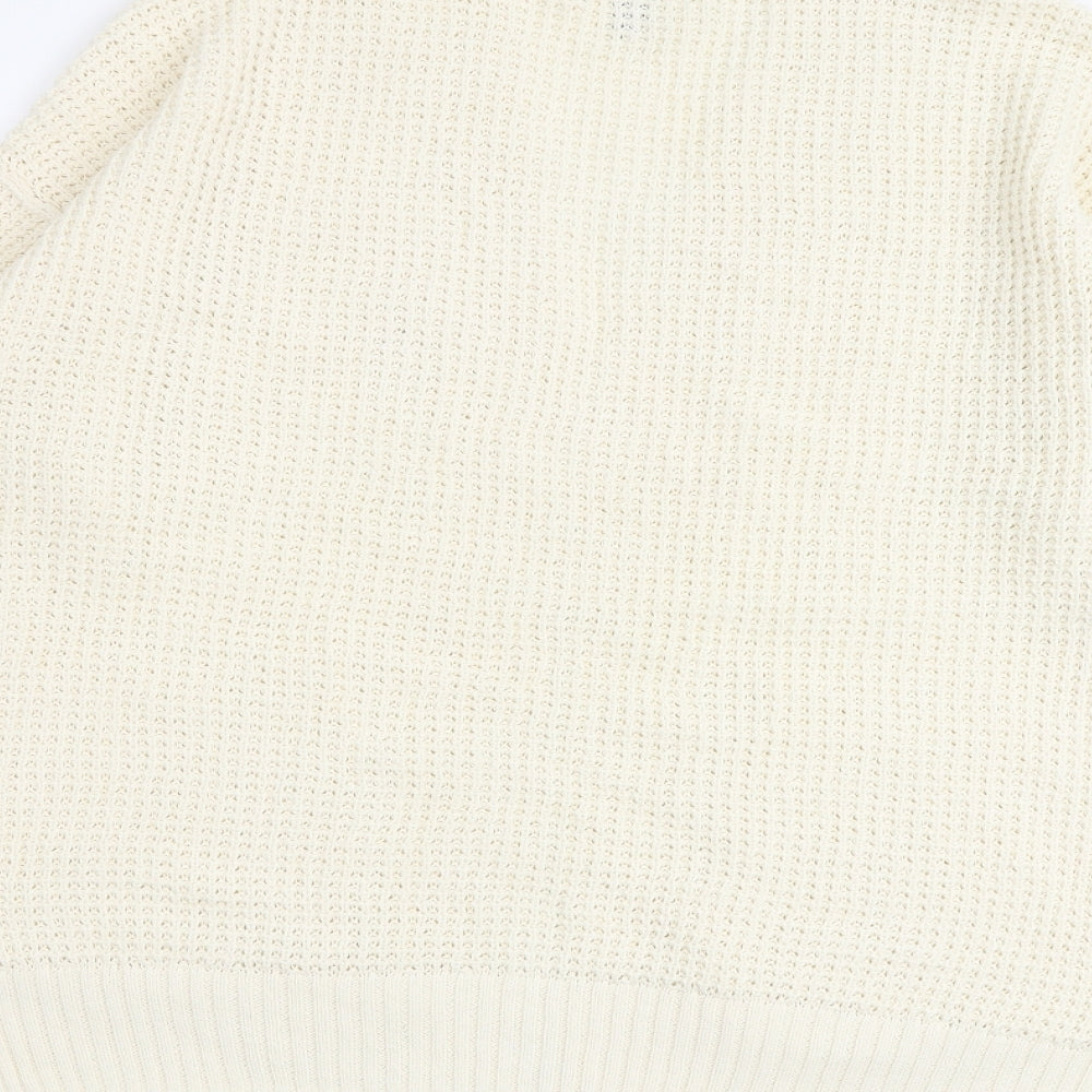 Universal Thread Womens Ivory V-Neck 100% Cotton Cardigan Jumper Size M