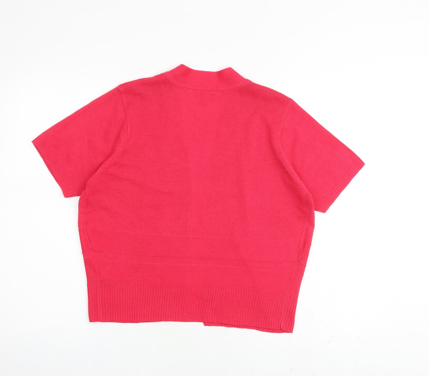Debenhams Womens Pink V-Neck Acrylic Cardigan Jumper Size 14