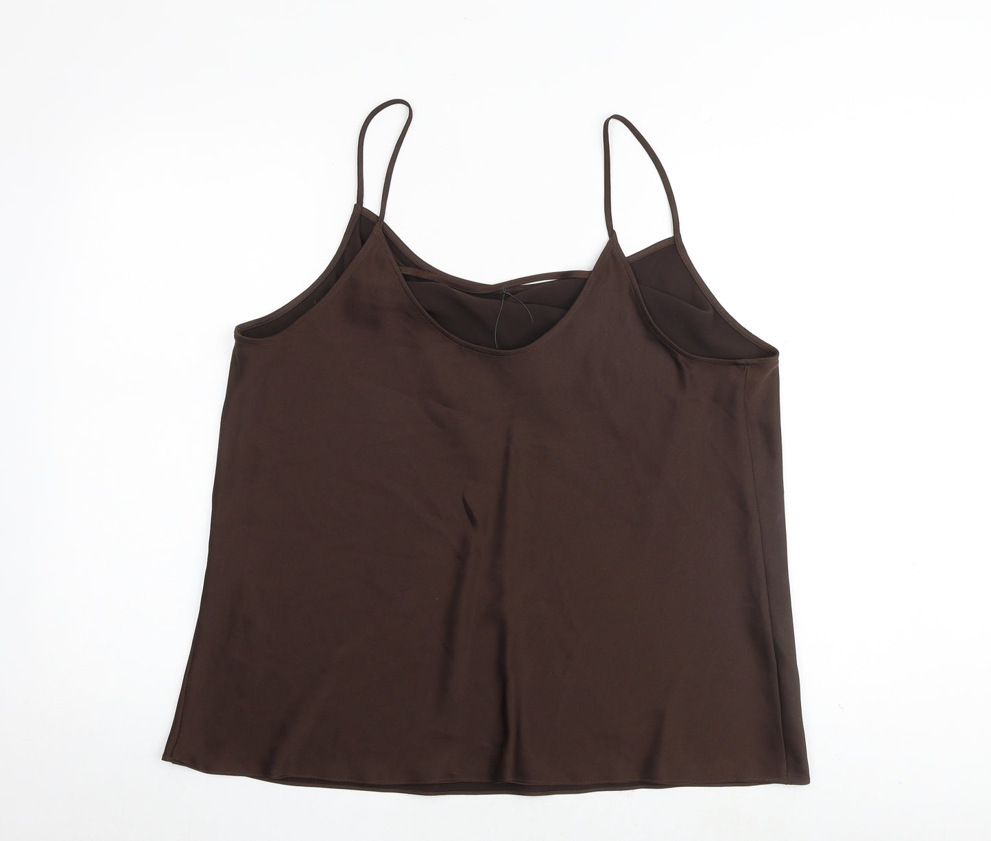 Marks and Spencer Womens Brown Polyester Camisole Tank Size 20 Round Neck
