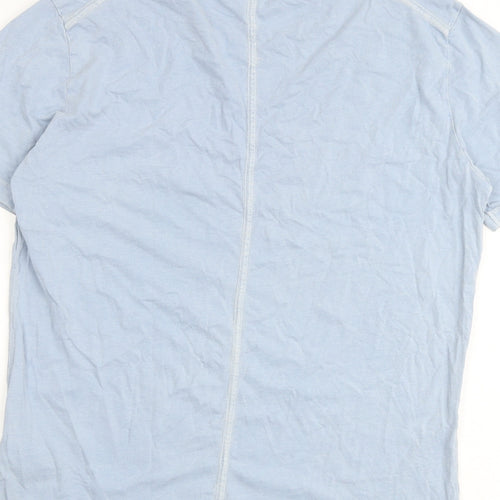 Jigsaw Mens Blue Cotton T-Shirt Size S Round Neck