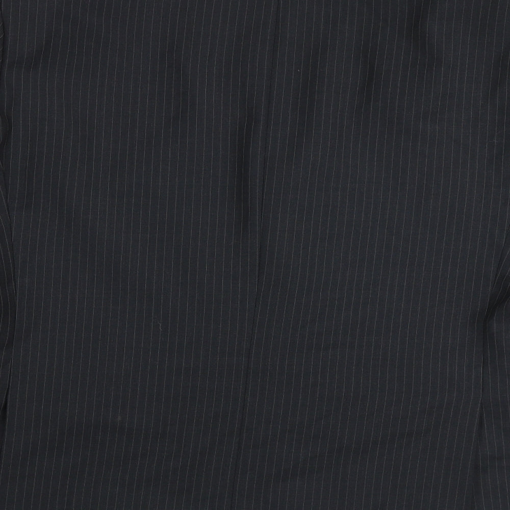 Marks and Spencer Mens Grey Striped Polyester Jacket Suit Jacket Size 44 Regular