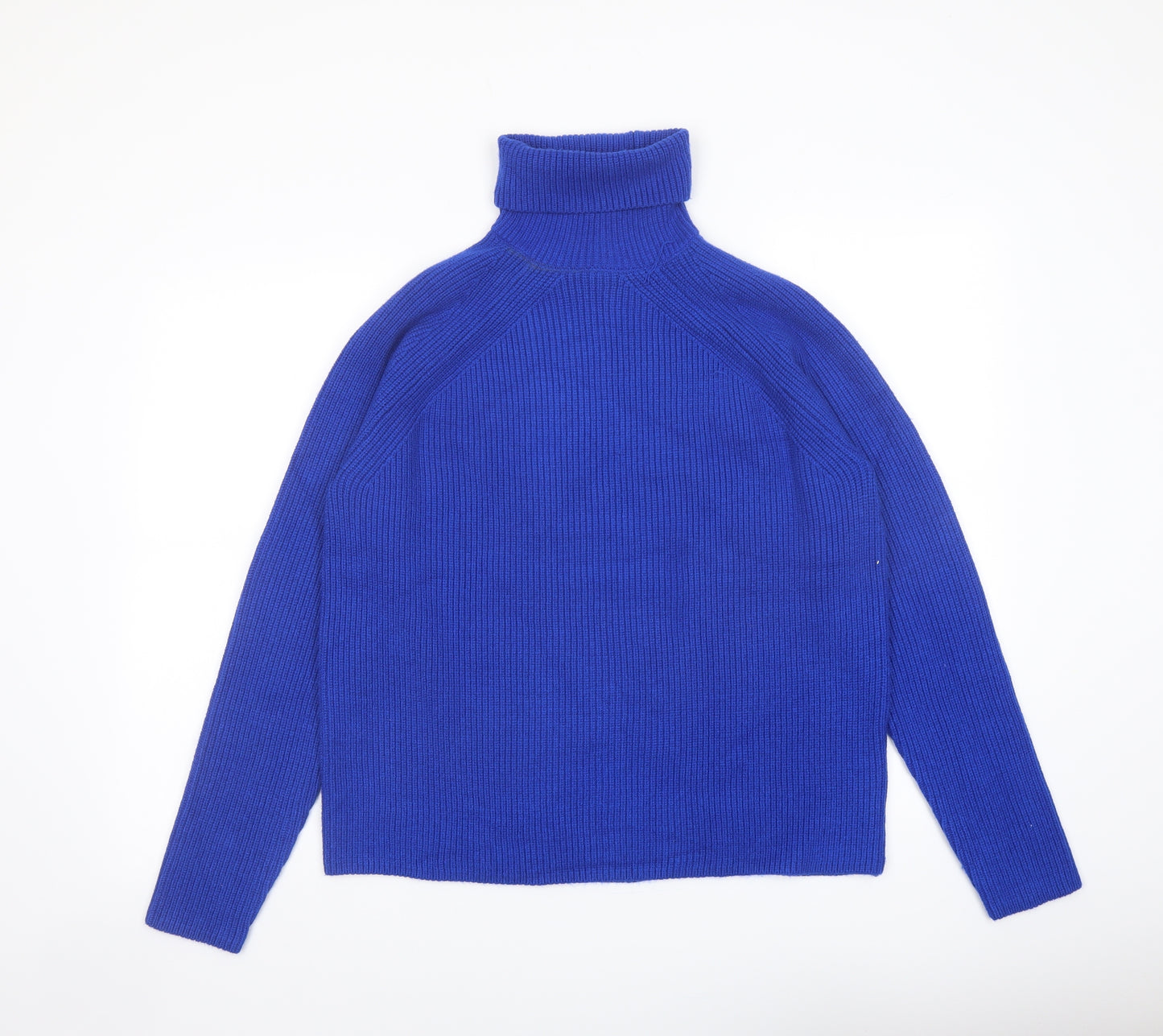 Marks and Spencer Womens Blue Roll Neck Viscose Pullover Jumper Size M