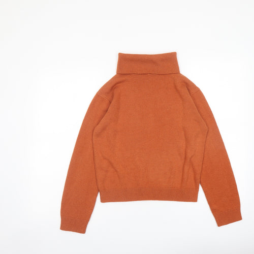 Boohoo Womens Orange Roll Neck Acrylic Pullover Jumper Size S