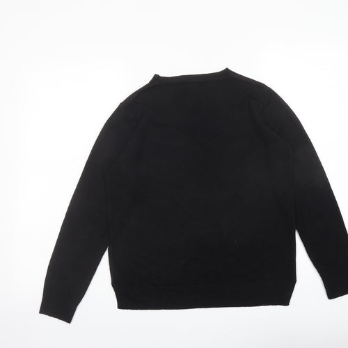 Marks and Spencer Womens Black Round Neck Acrylic Pullover Jumper Size 12