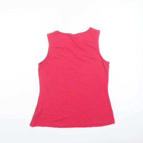 New Look Womens Pink Polyester Basic Tank Size 10 Round Neck