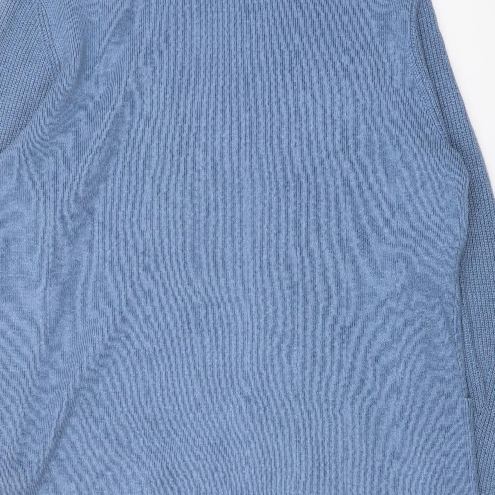 Marks and Spencer Womens Blue V-Neck Viscose Cardigan Jumper Size 16