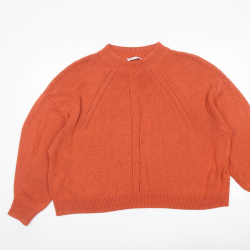 Per Una Womens Orange Crew Neck Acrylic Pullover Jumper Size XL