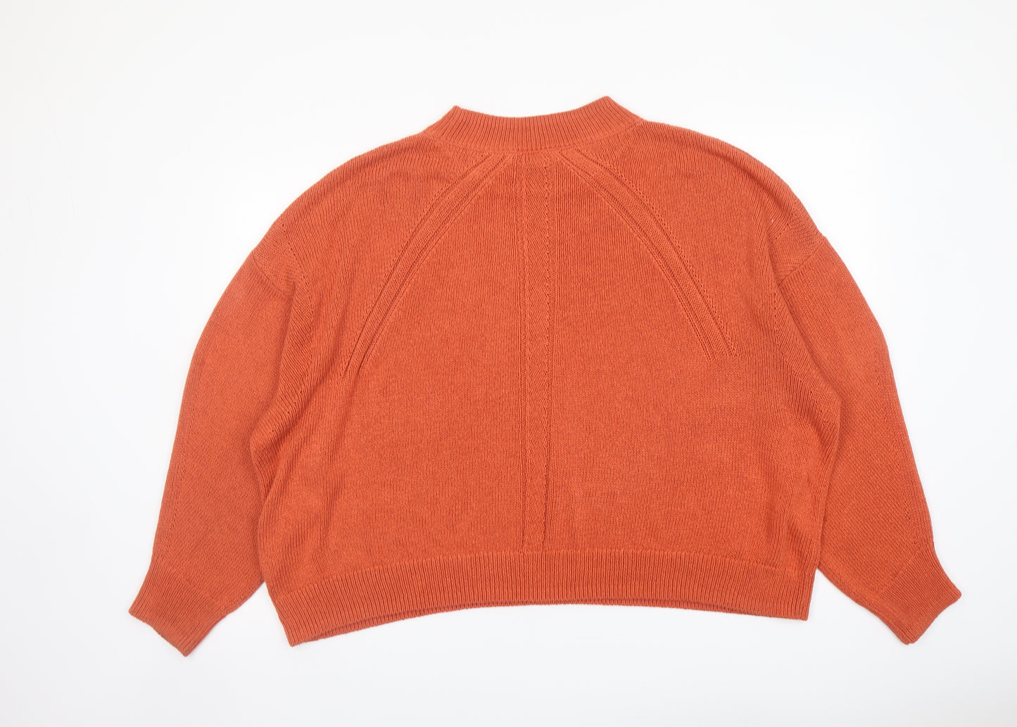 Per Una Womens Orange Crew Neck Acrylic Pullover Jumper Size XL