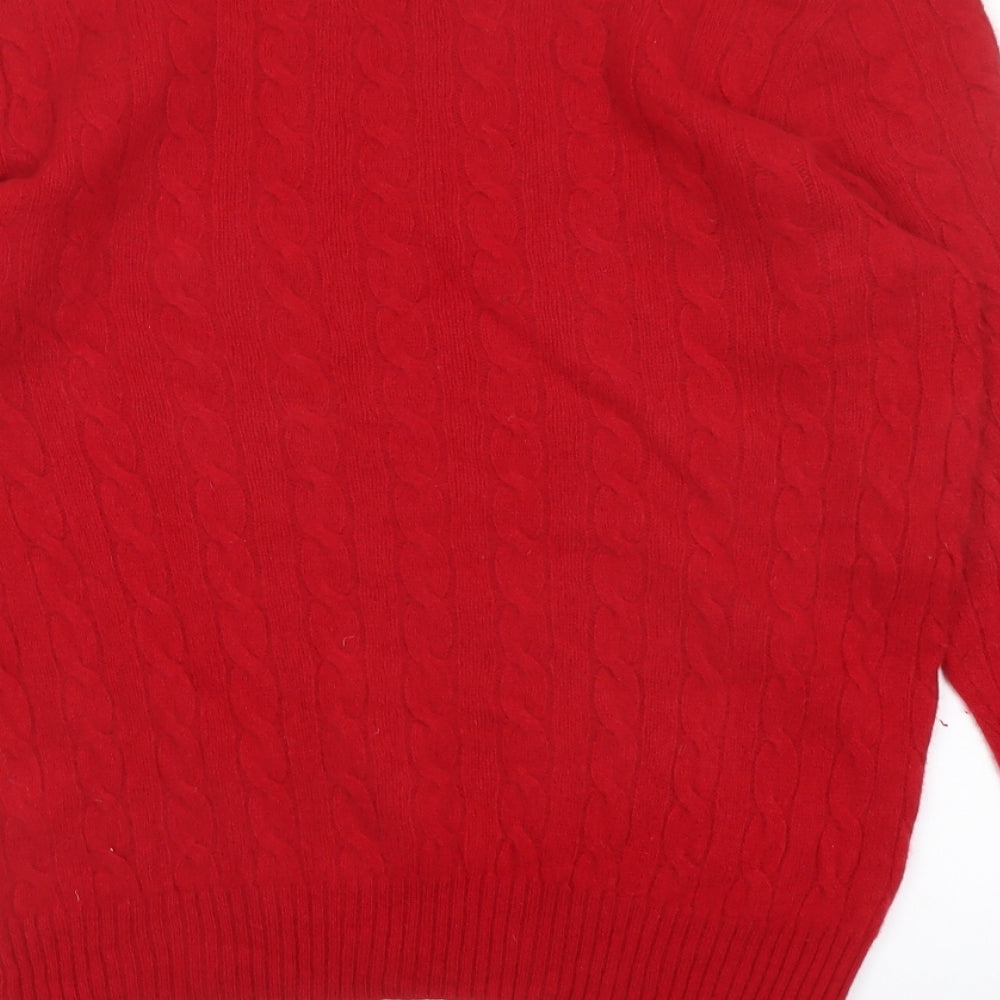 Polo Ralph Lauren Mens Red Crew Neck Wool Pullover Jumper Size XL Long Sleeve