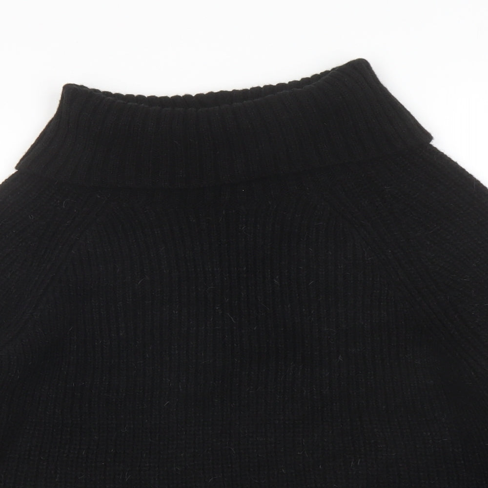 Marks and Spencer Womens Black Roll Neck Acrylic Pullover Jumper Size 14