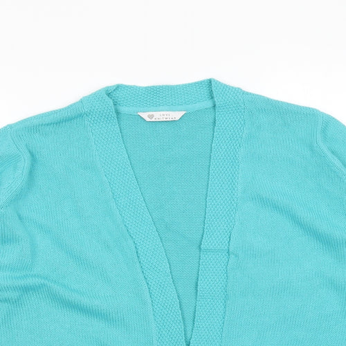 BHS Womens Blue V-Neck Cotton Cardigan Jumper Size 20