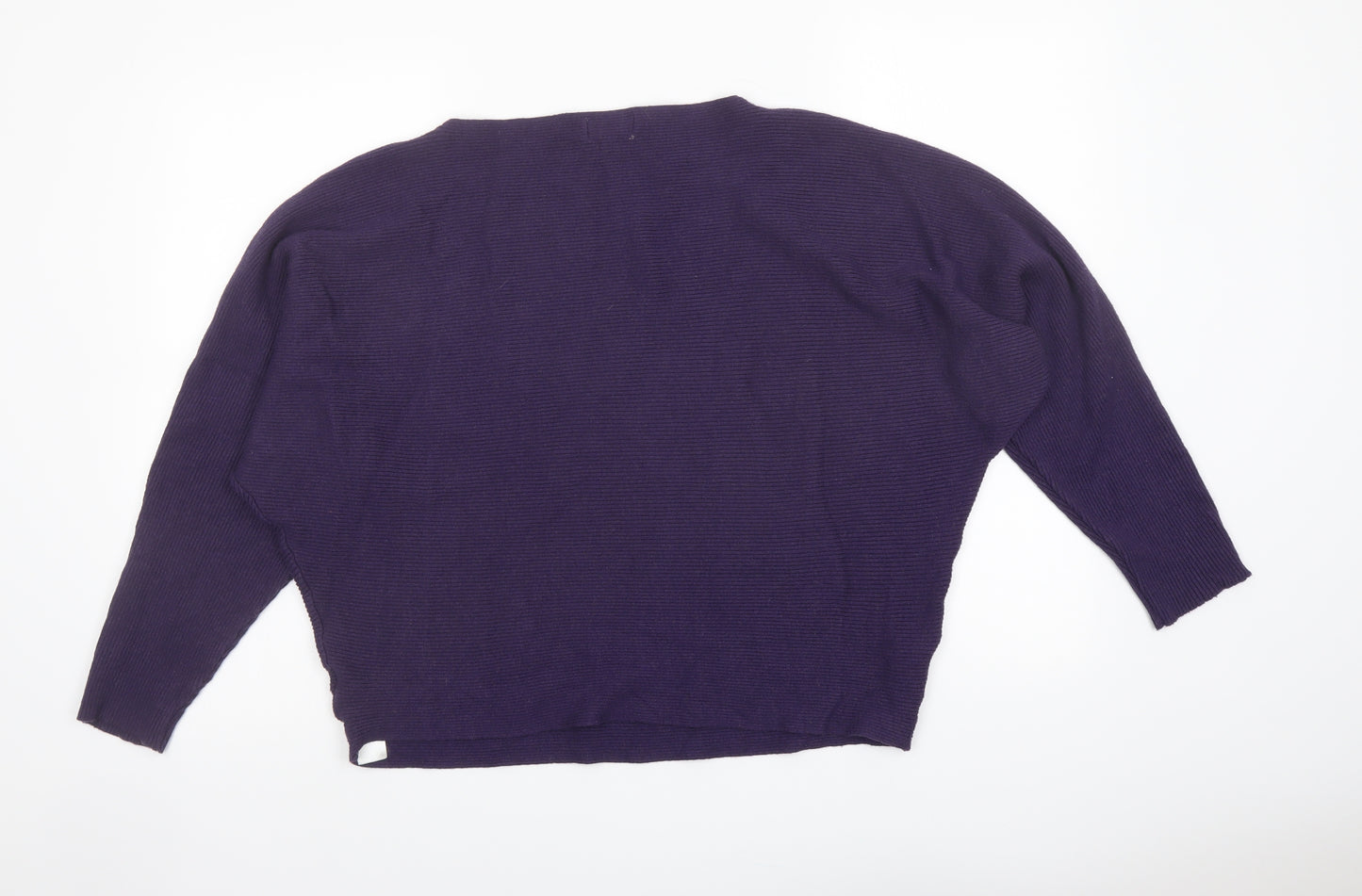 Apricot Womens Purple Boat Neck Viscose Pullover Jumper Size 16
