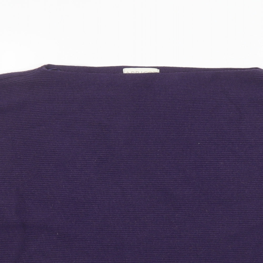 Apricot Womens Purple Boat Neck Viscose Pullover Jumper Size 16