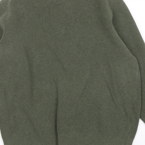Marks and Spencer Mens Green High Neck Polyester Pullover Jumper Size L Long Sleeve