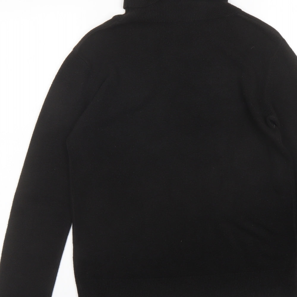 Marks and Spencer Womens Black Roll Neck Acrylic Pullover Jumper Size 8