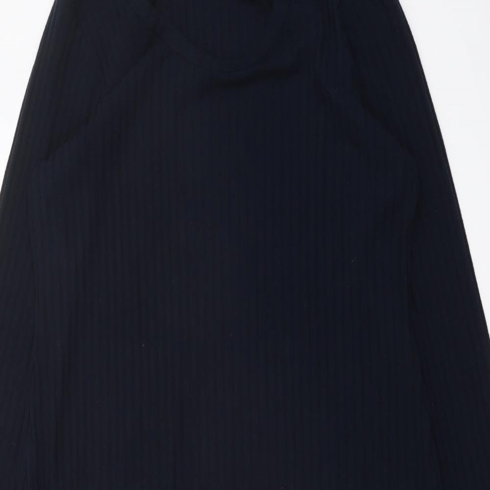 Marks and Spencer Womens Black Polyester Jumper Dress Size 18 Scoop Neck Pullover
