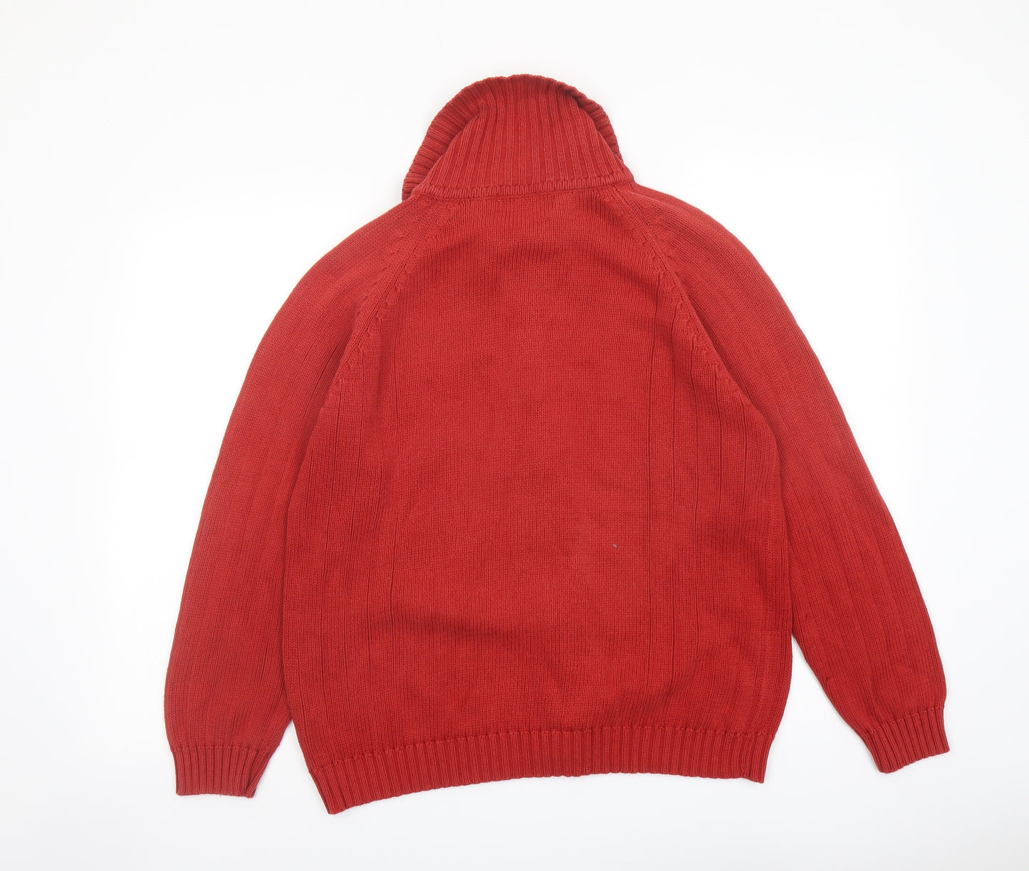 EWM Womens Red Collared Cotton Full Zip Jumper Size 14