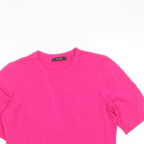 Dunnes Stores Womens Pink Round Neck Viscose Pullover Jumper Size M