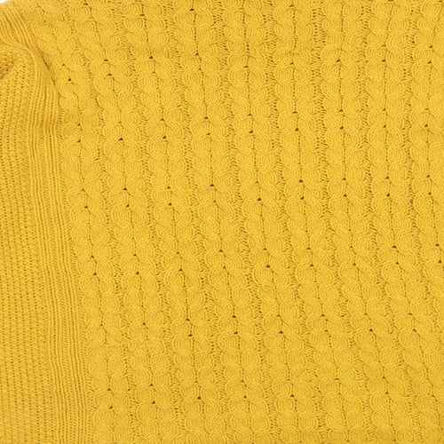 H&M Womens Yellow Round Neck Cotton Pullover Jumper Size M