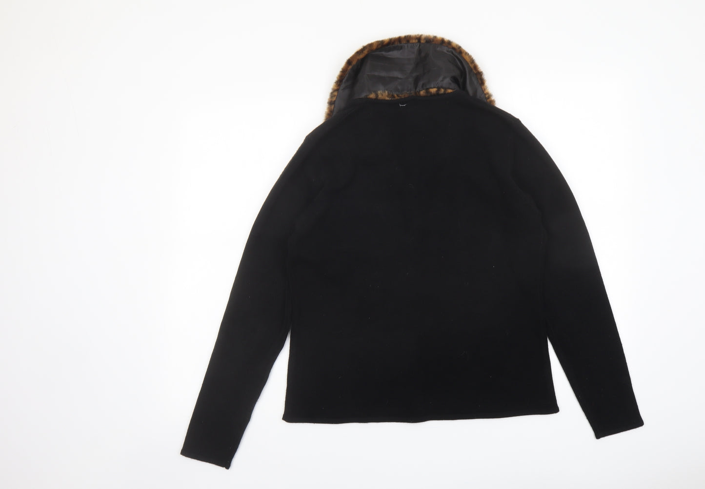Tiffany Womens Black Collared Acrylic Cardigan Jumper Size 14