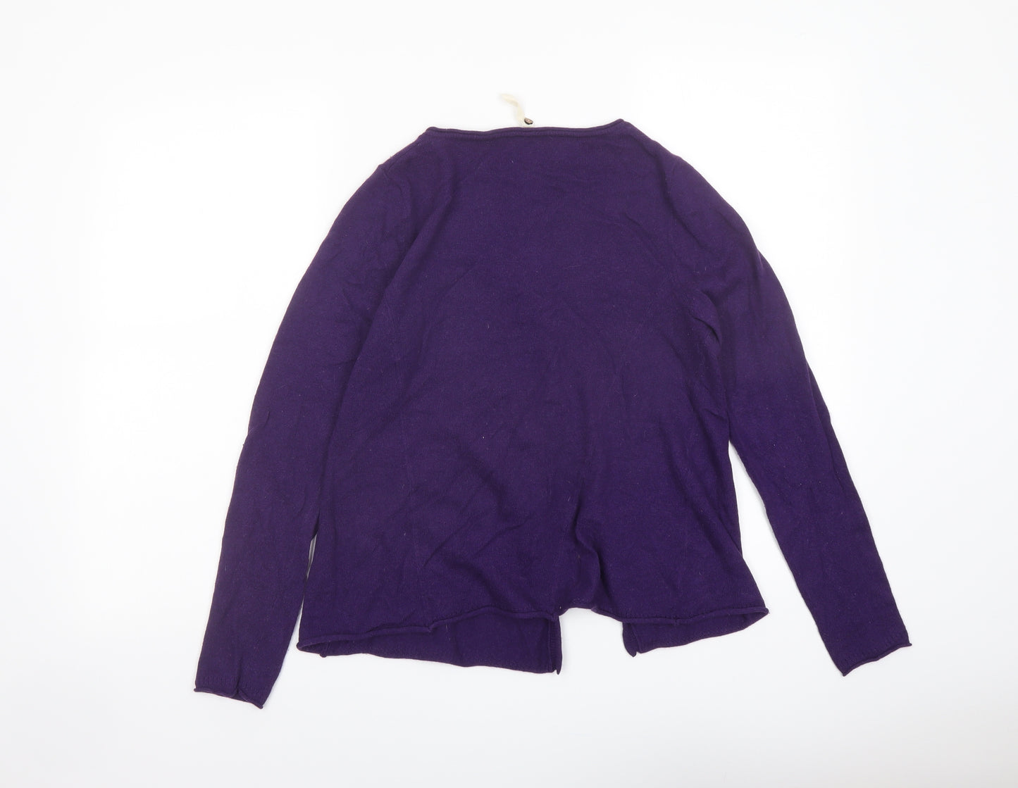 White Stuff Womens Purple Scoop Neck Acrylic Cardigan Jumper Size 12