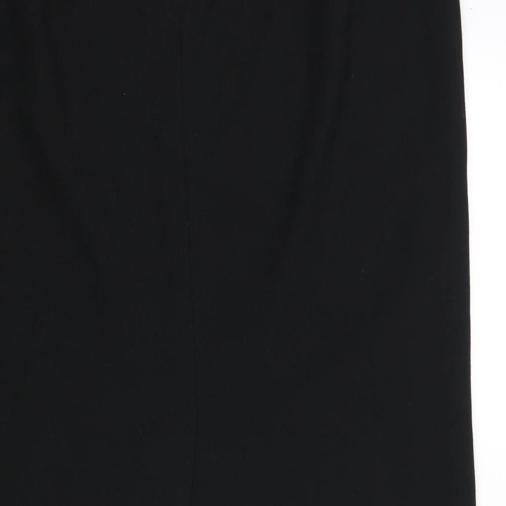 Anne Brooks Womens Black Polyester Straight & Pencil Skirt Size 14 Zip