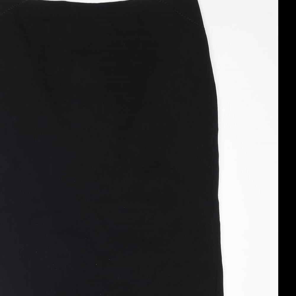Marks and Spencer Womens Black Polyester Straight & Pencil Skirt Size 16 Zip