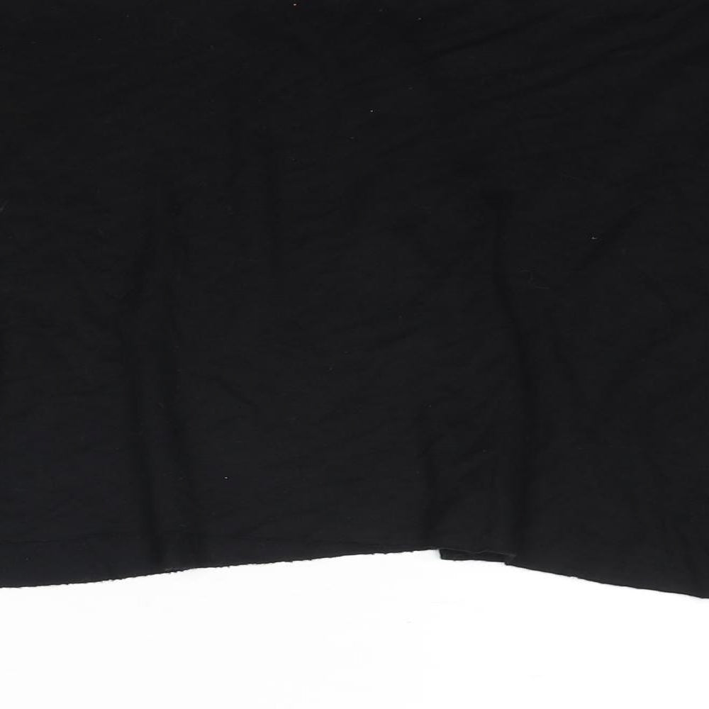 Warehouse Womens Black Viscose A-Line Skirt Size 14 Zip - Beaded Detail
