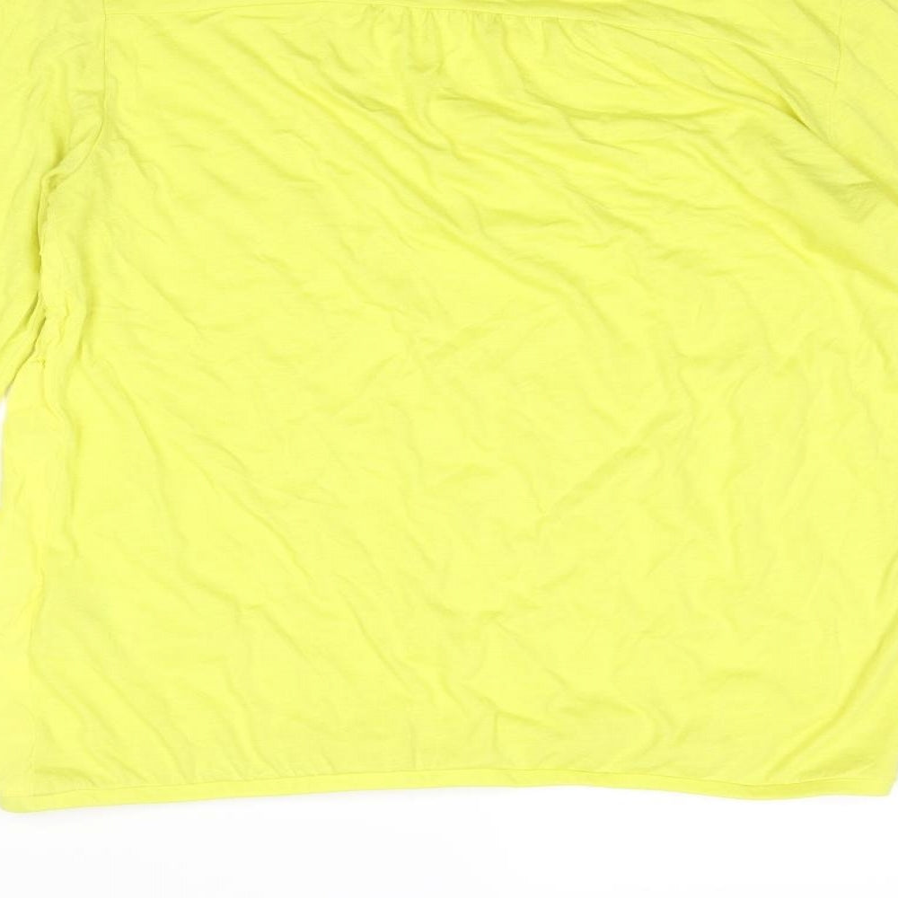 Sandwich Womens Yellow Polyester Basic Blouse Size S V-Neck