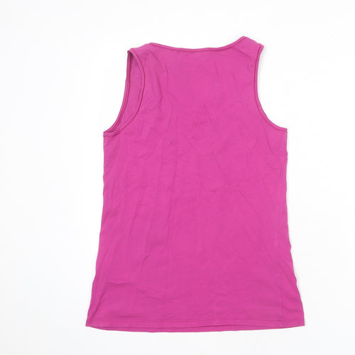 Marks and Spencer Womens Purple Cotton Basic Tank Size 18 Scoop Neck