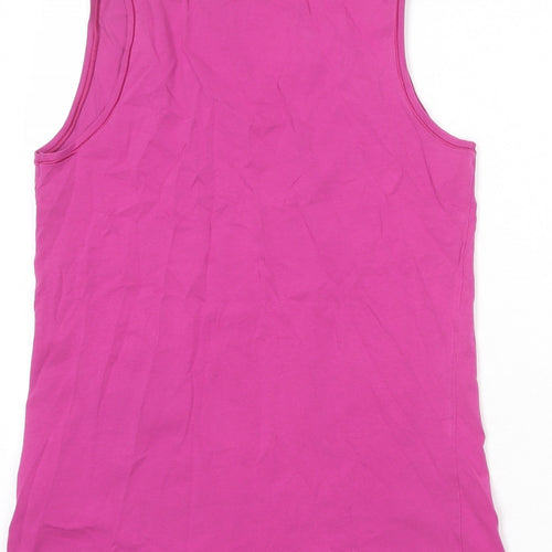 Marks and Spencer Womens Purple Cotton Basic Tank Size 18 Scoop Neck